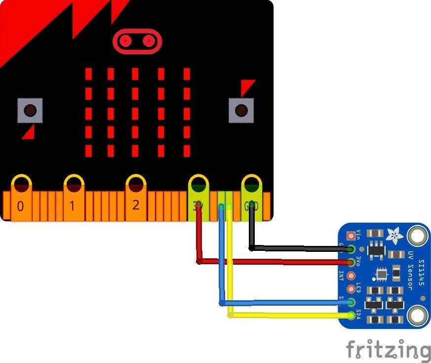 microbit and Si1145 layout