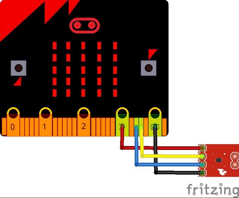 microbit and TMP102 layout