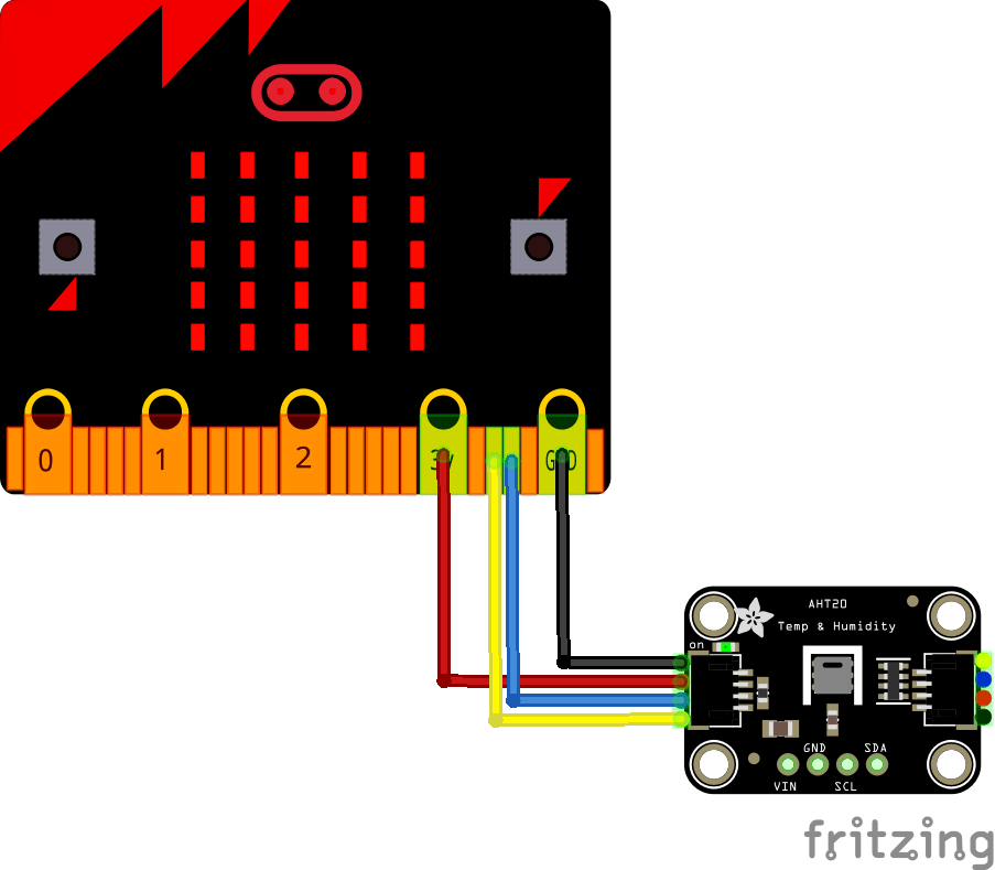microbit and aht20 layout