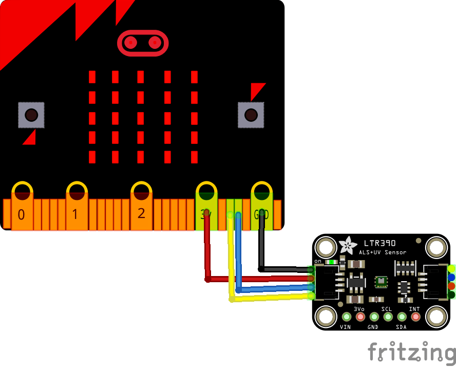 microbit and ltr390 layout