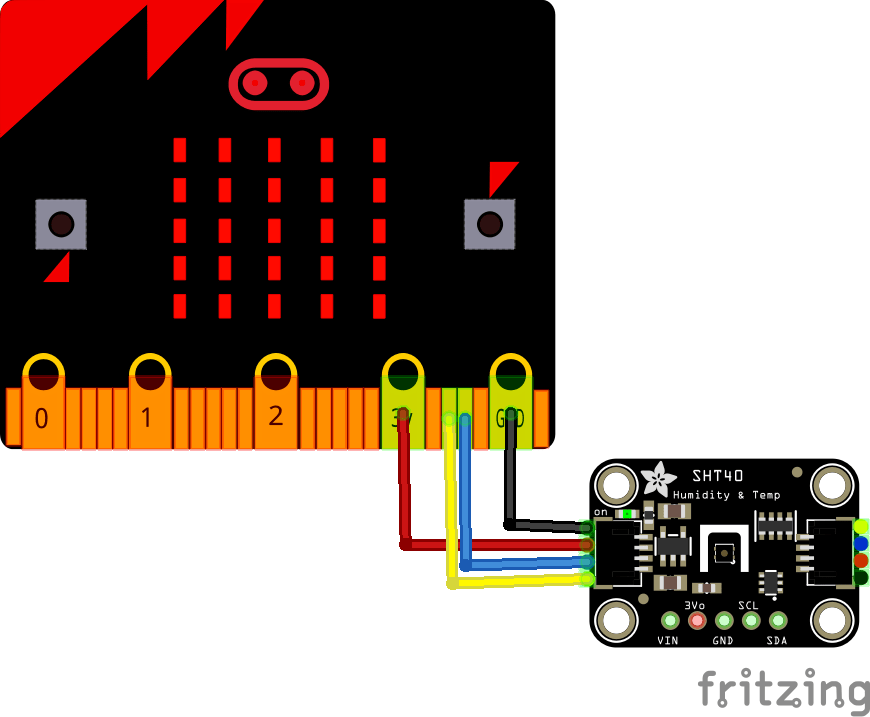 microbit and sht40 layout