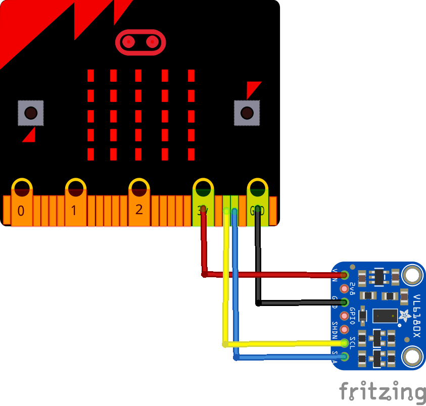 microbit and vl6180x layout